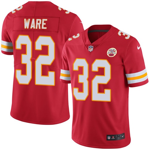 Men's Limited Spencer Ware Nike Jersey Red - #32 Rush NFL Kansas City Chiefs